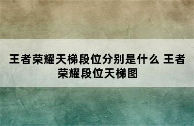 王者荣耀天梯段位分别是什么 王者荣耀段位天梯图